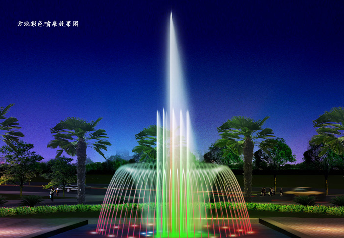 水池噴泉  